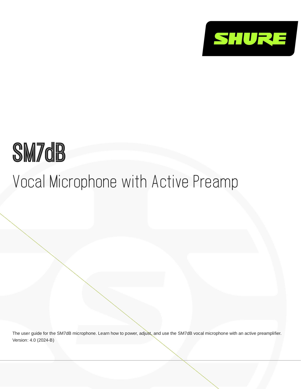 Shure SM7dB User Guide - ManualMachine.com