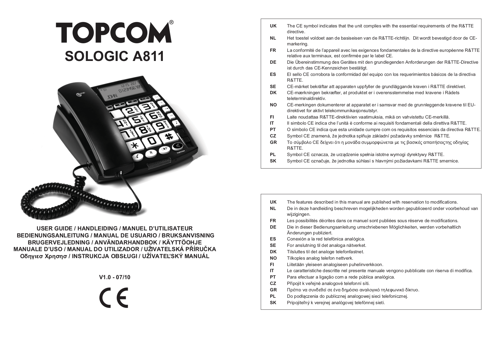 TOPCOM A811 User Manual