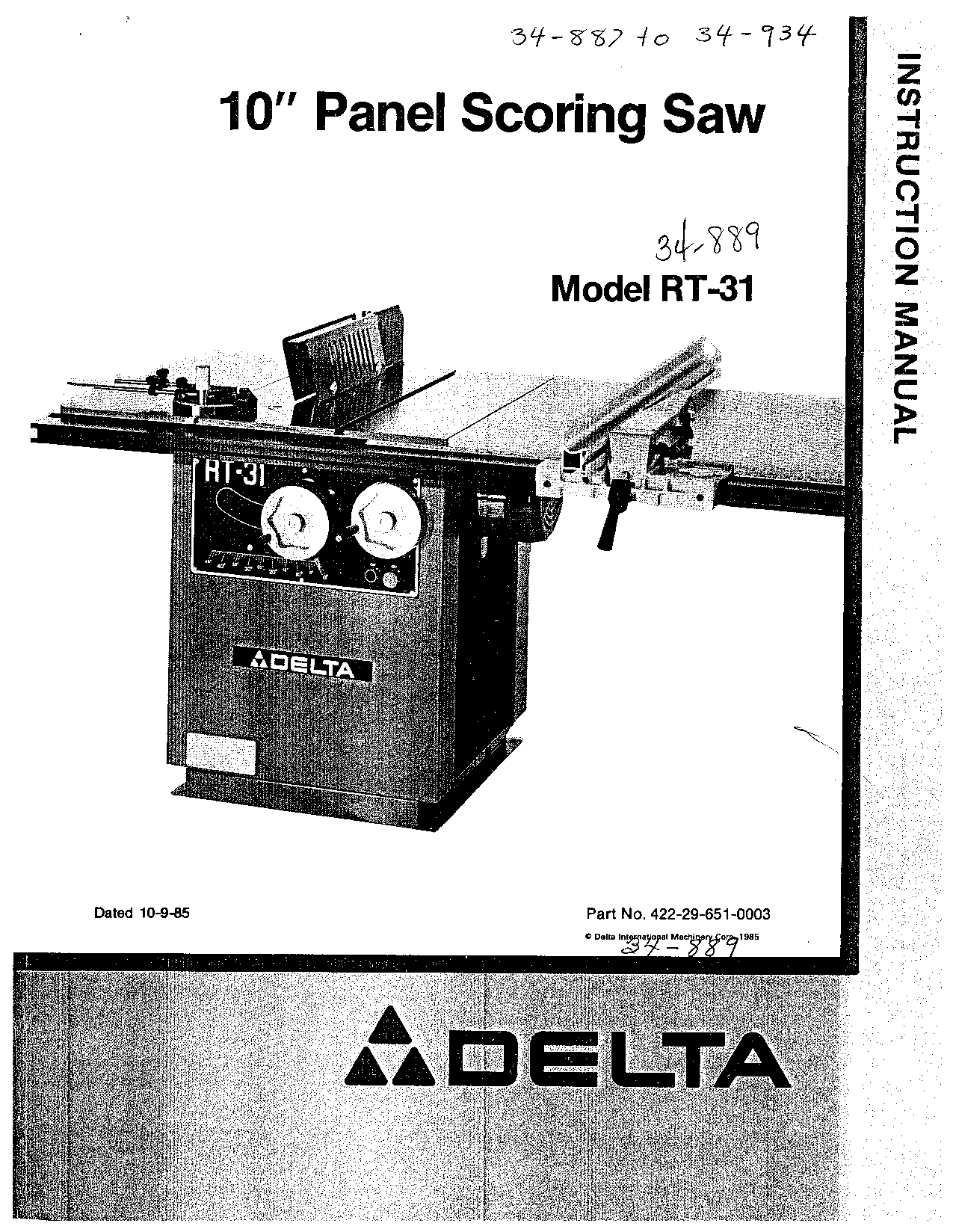 Delta RT-31 User Manual