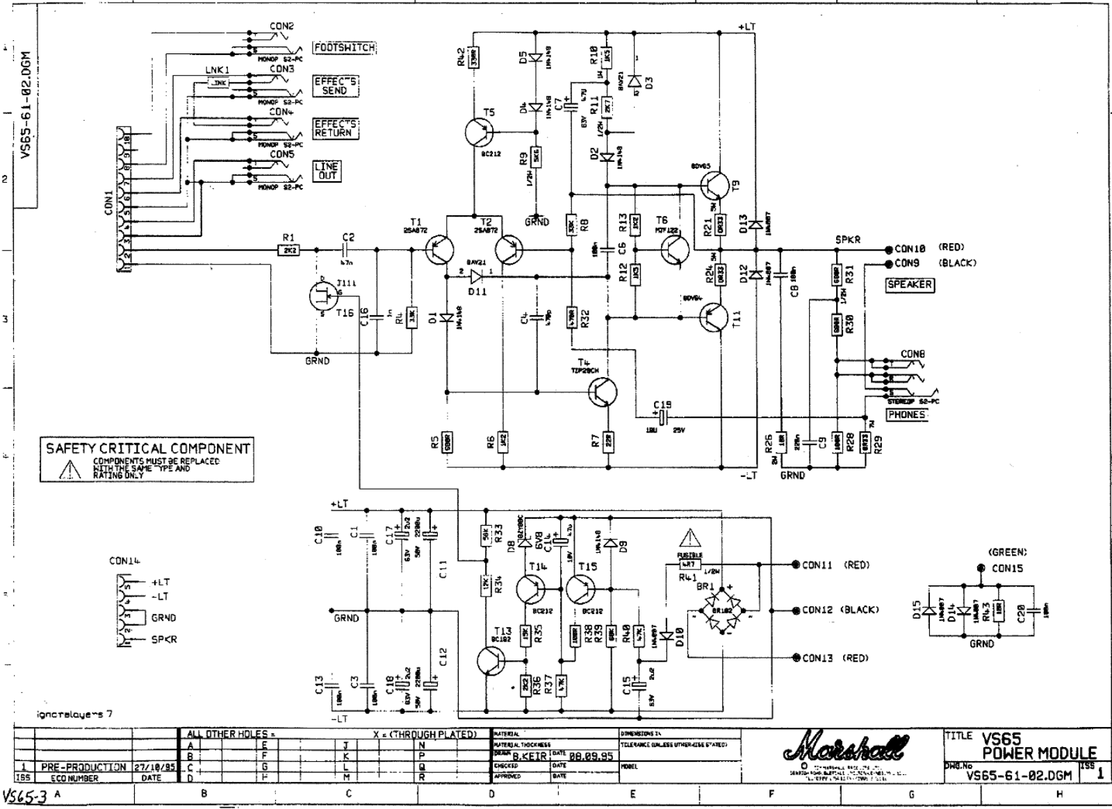 Marshall valvestate65 pwr schematic