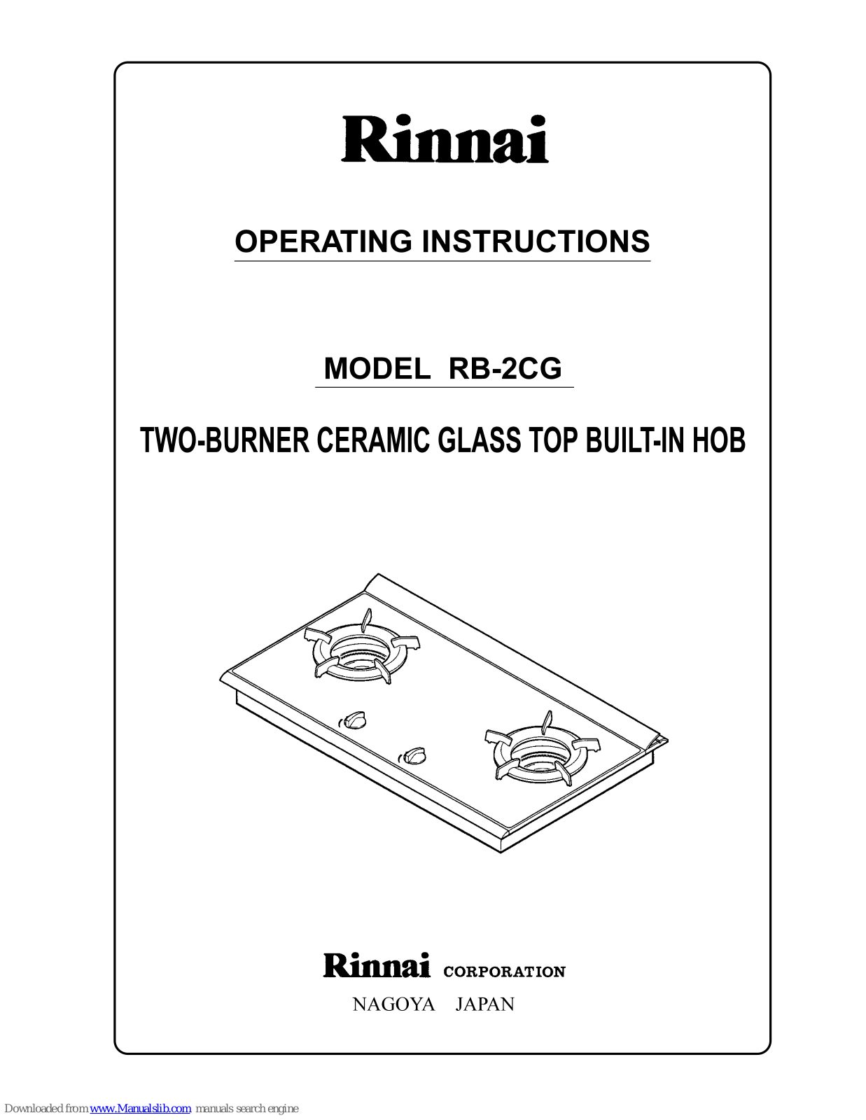 Rinnai RB-2CG Operating Instructions Manual