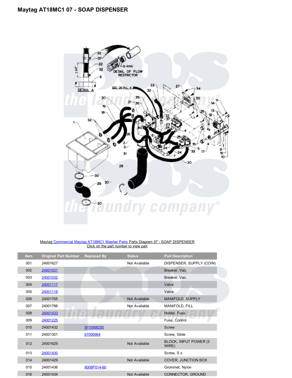 Maytag AT18MC1 Parts Diagram