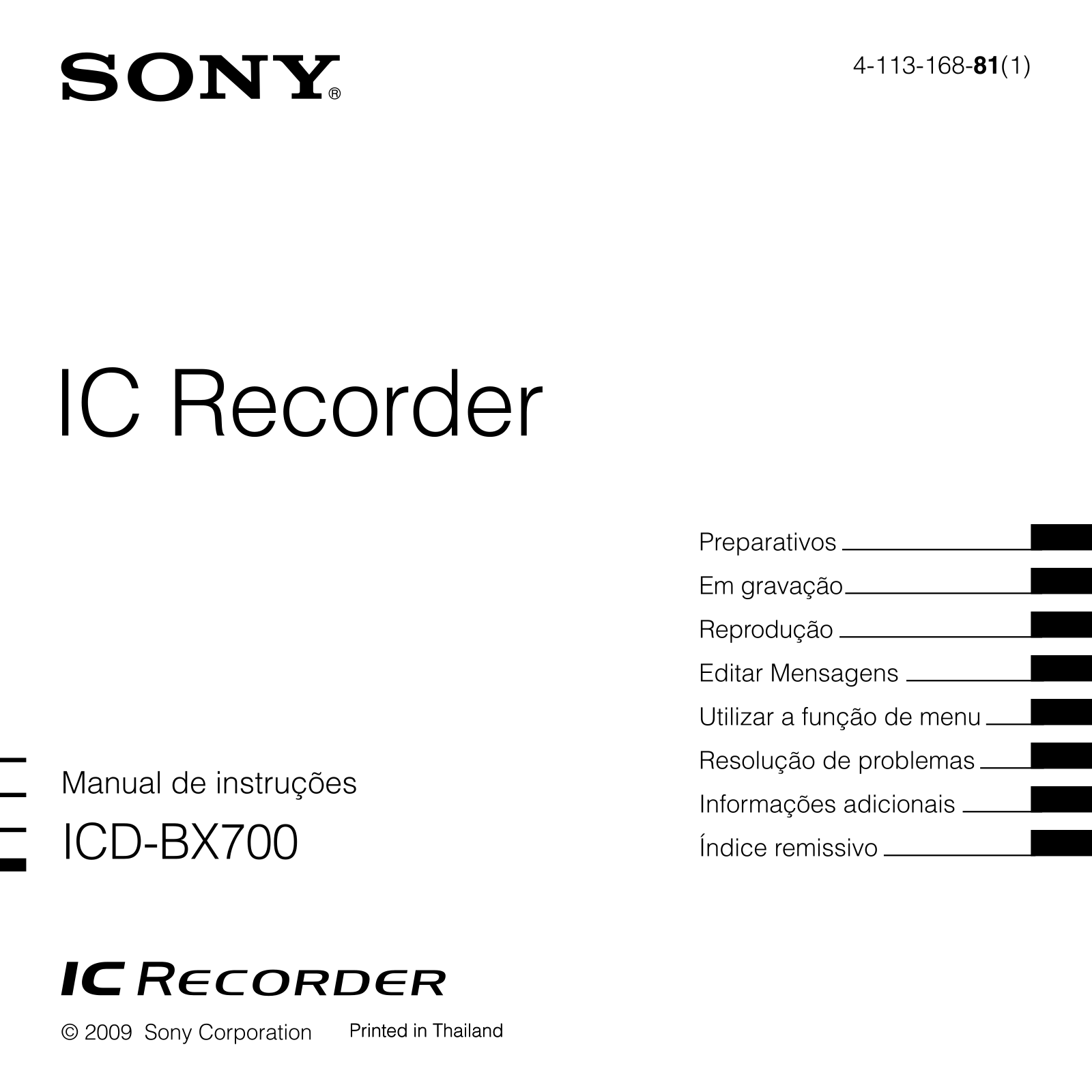 Sony ICD-BX700 User Manual