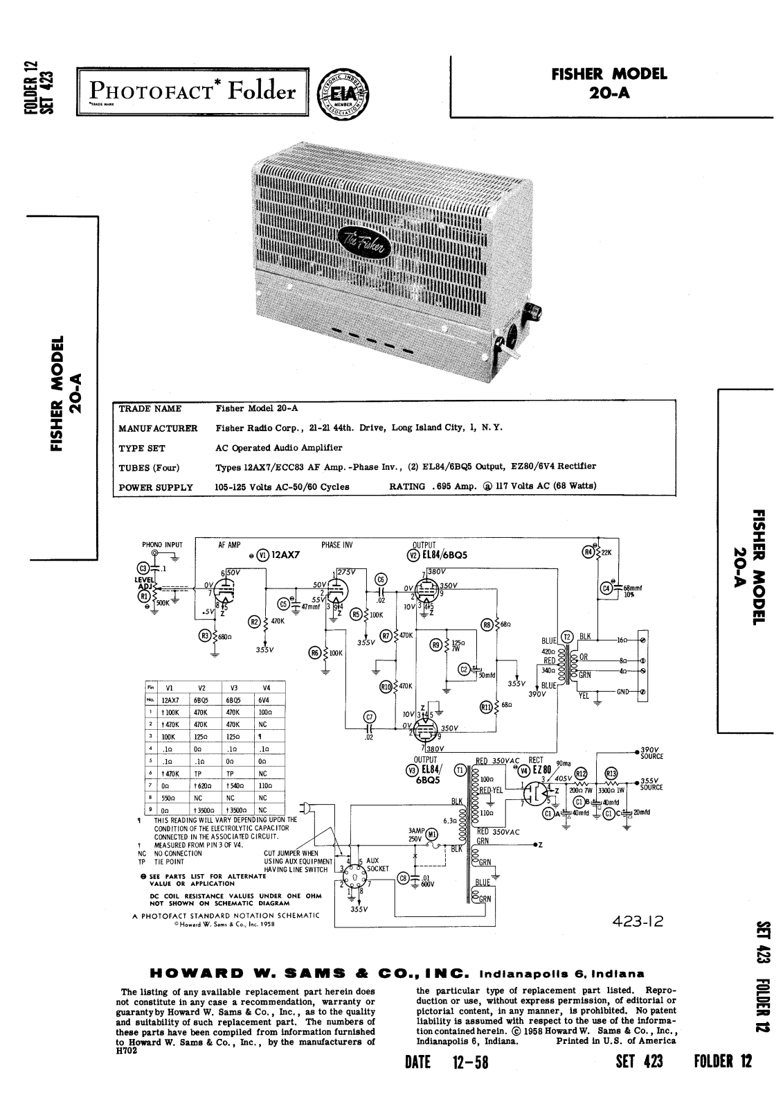 Fisher 20-A Service Manual