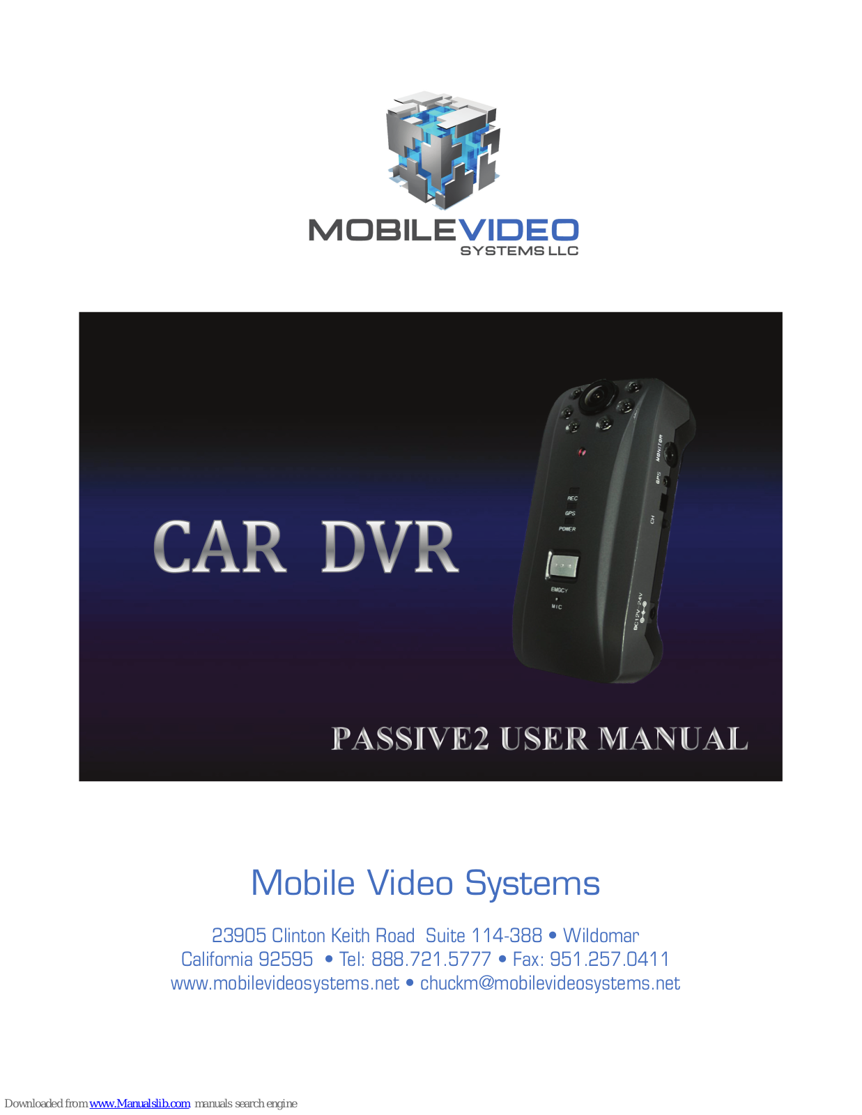 Mobile Video Systems Passive 2 User Manual