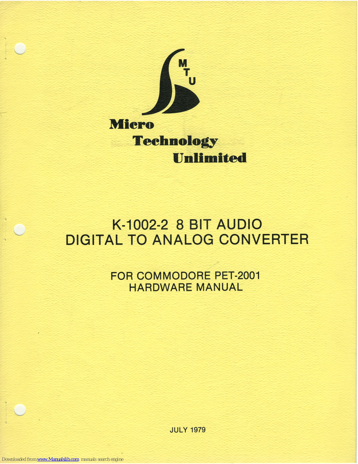 MTU K-1002-2 Hardware Manual - ManualMachine.com