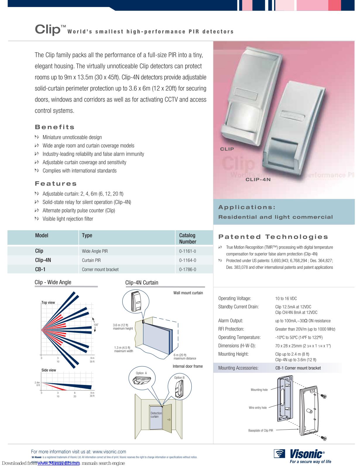 Visonic CLIP, CLIP 4N Datasheet