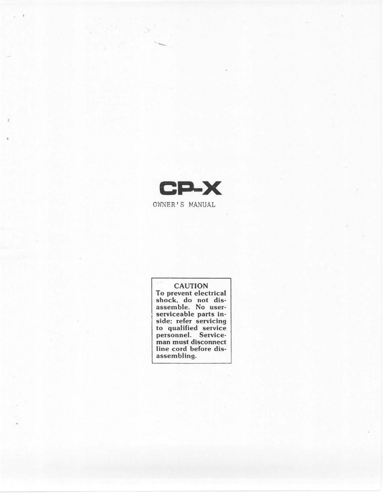 Electro-voice CP-X User Manual