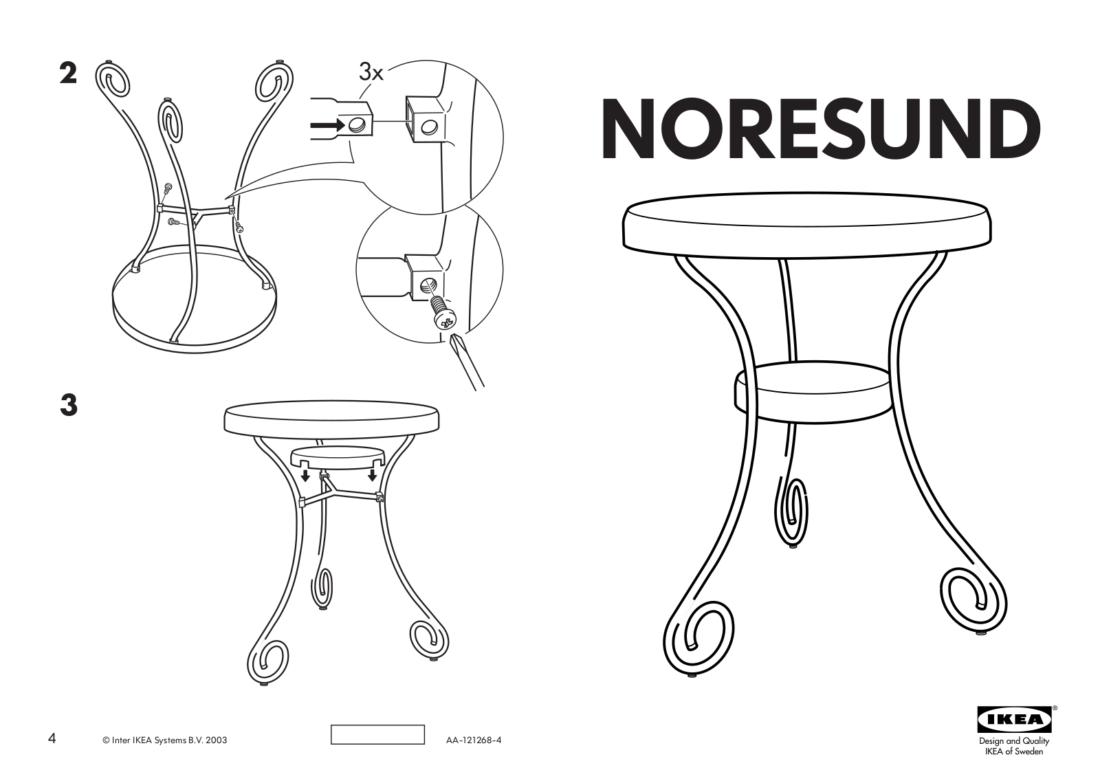 IKEA NORESUND TABLE 19 5-8 Assembly Instruction