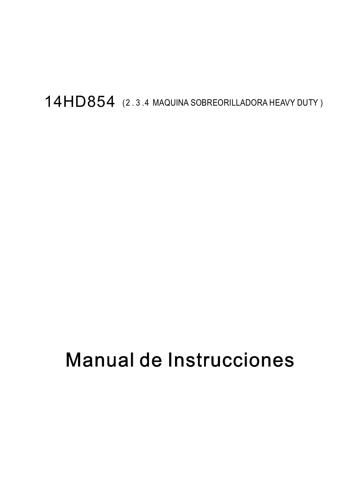 Singer 14HD854 Instruction Manual