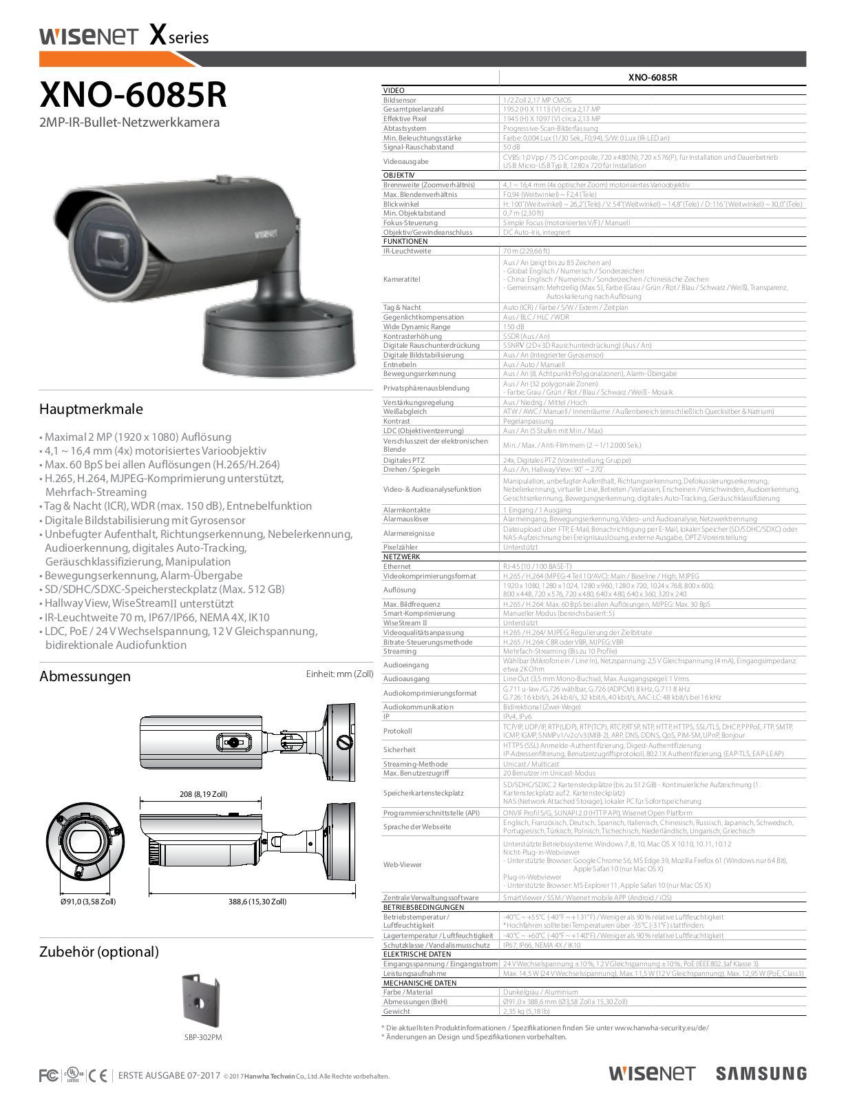 Hanwha Techwin XNO-6085R User Manual