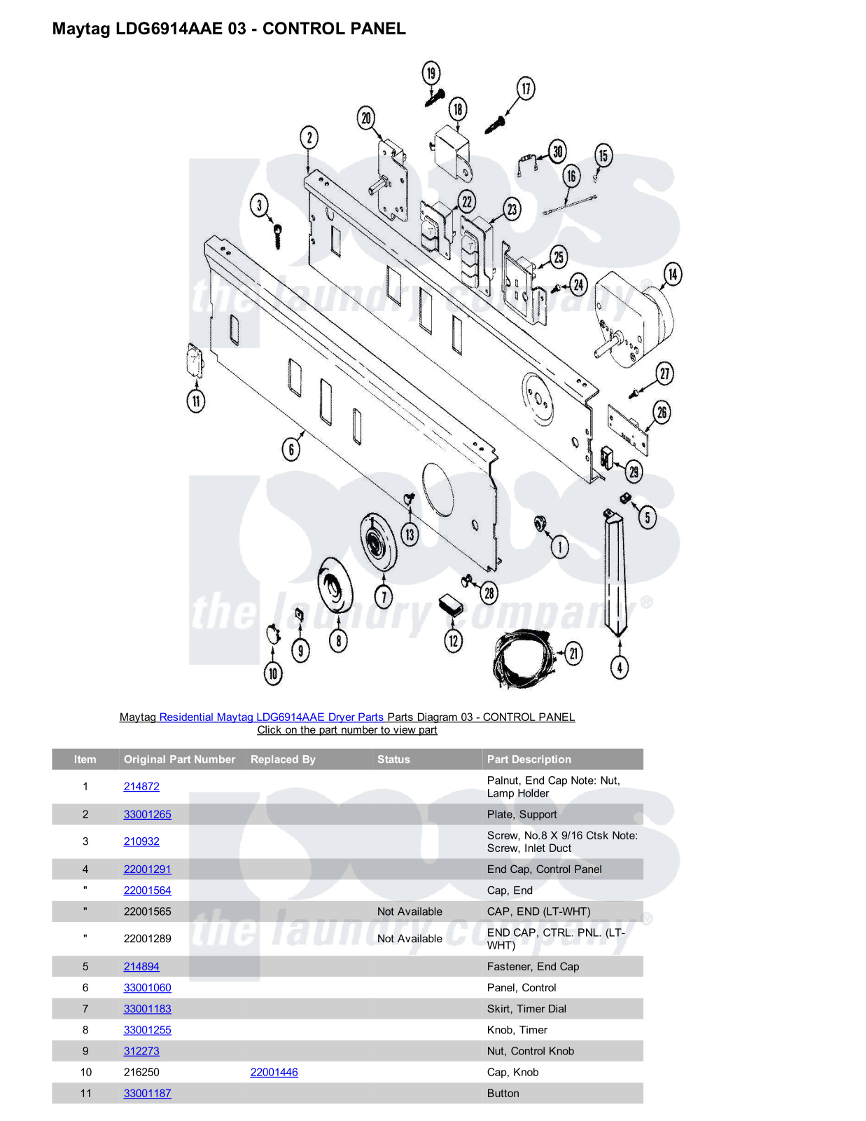 Maytag LDG6914AAE Parts Diagram