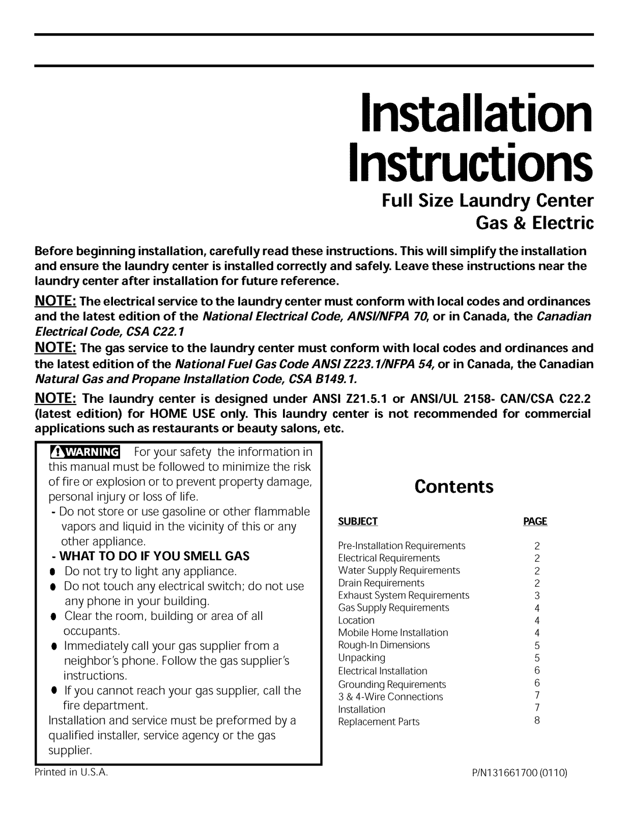 Frigidaire FGX831CS0, FGX831CS1, FLXG42MRES3, FLXG42MRES4 Installation Guide - ManualMachine.com