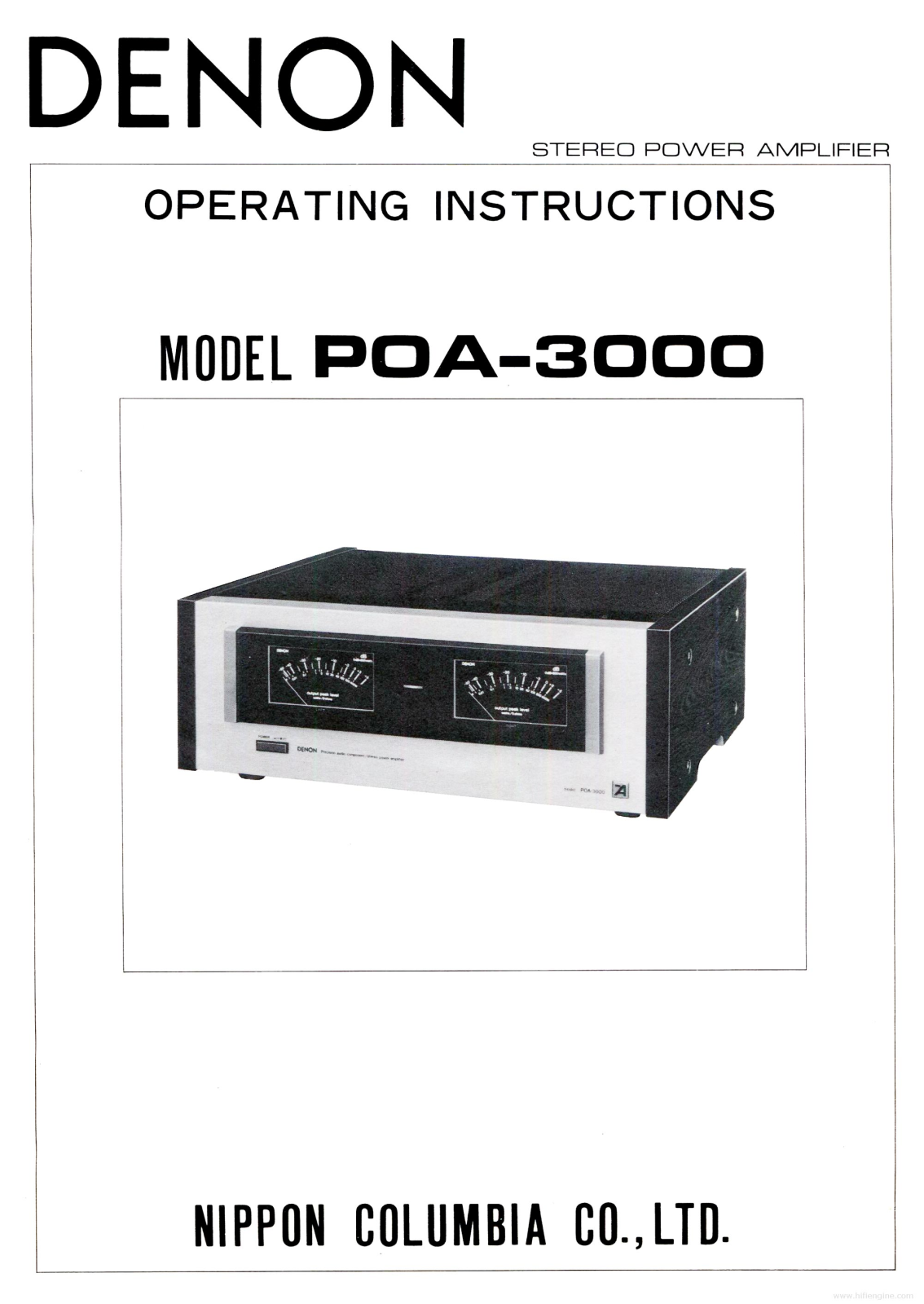 Denon POA-3000 User Manual