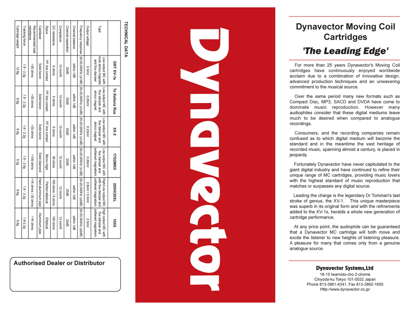 Dynavector DV-2004 Brochure - ManualMachine.com
