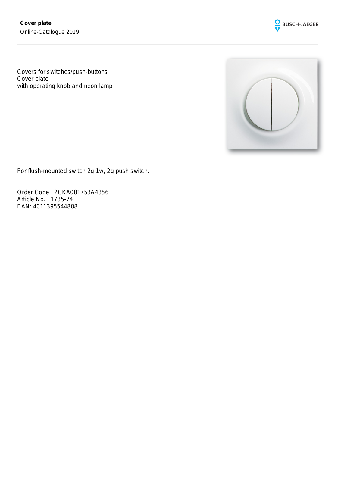 Busch-Jaeger 1785-74 User Manual - ManualMachine.com