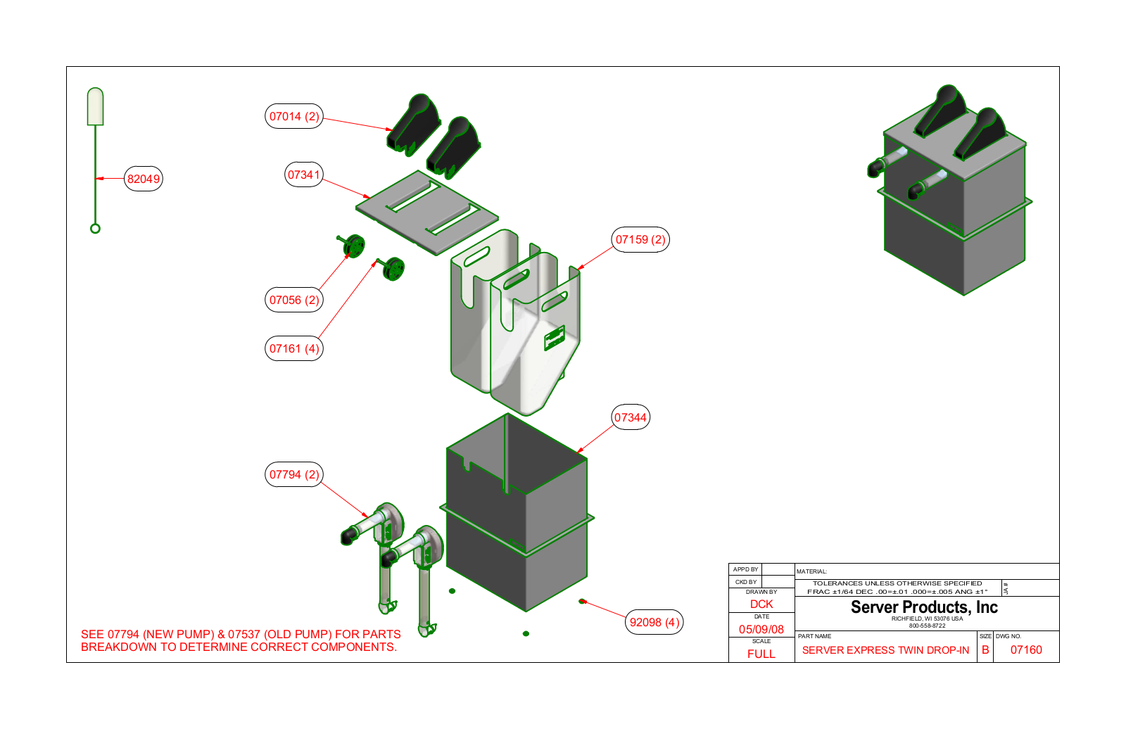 Server 07160 Parts Manual