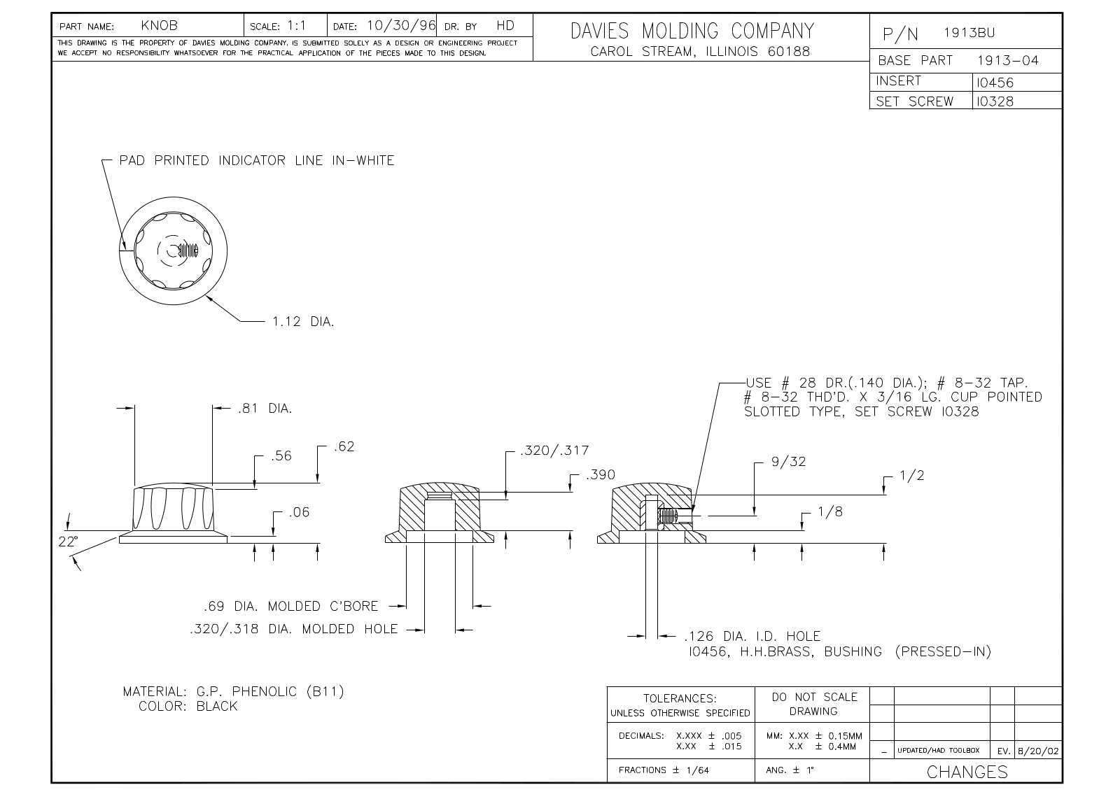 Davies Molding 1913BU Reference Drawing