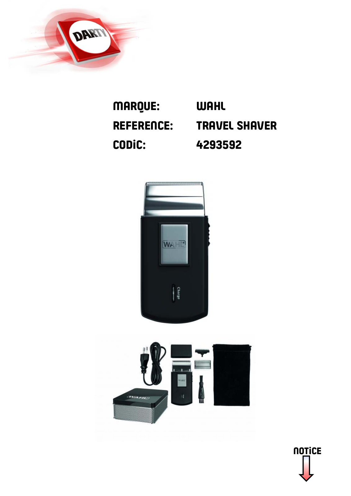 Wahl TRAVEL SHAVER Operating Manual