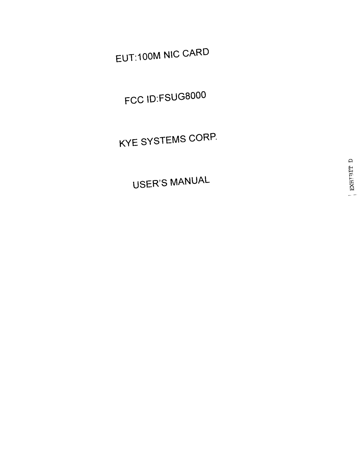 KYE SYSTEMS G8000 User Manual