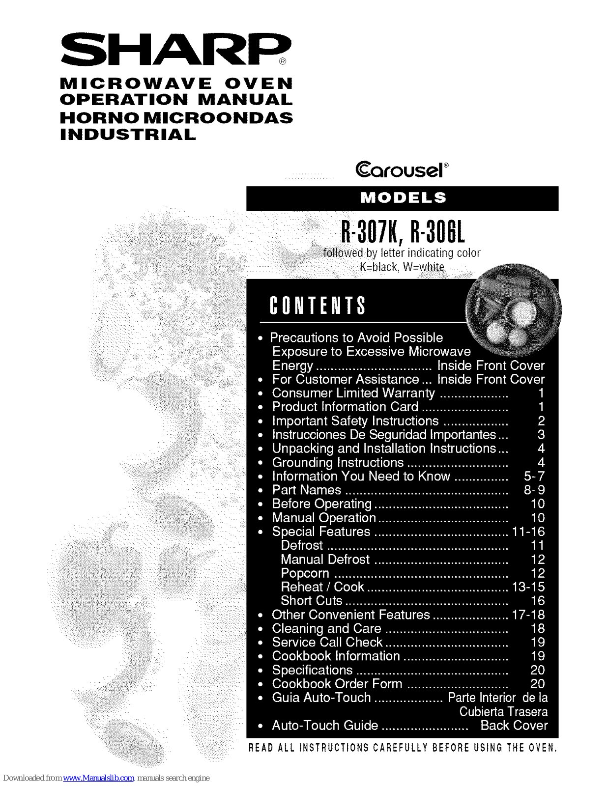 Sharp R306LW - Microave, R-306L Operation Manual - ManualMachine.com