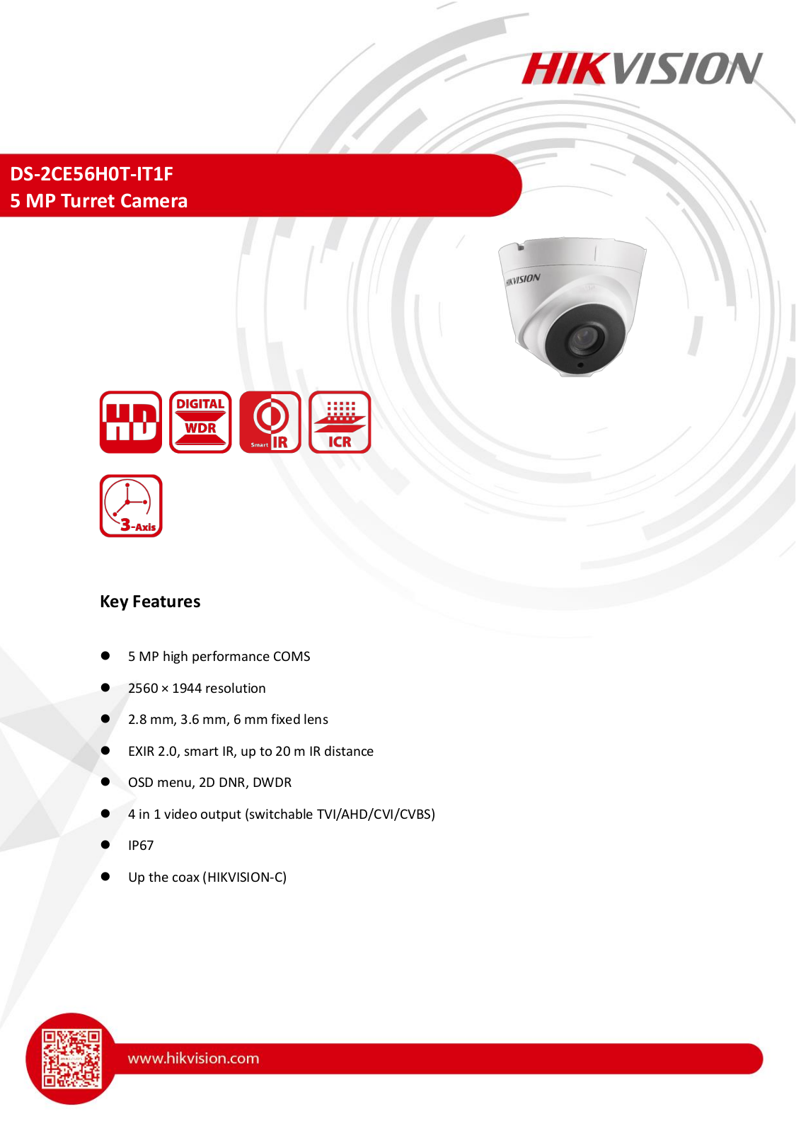 Hikvision DS-2CE56H0T-IT1F Technical data - ManualMachine.com