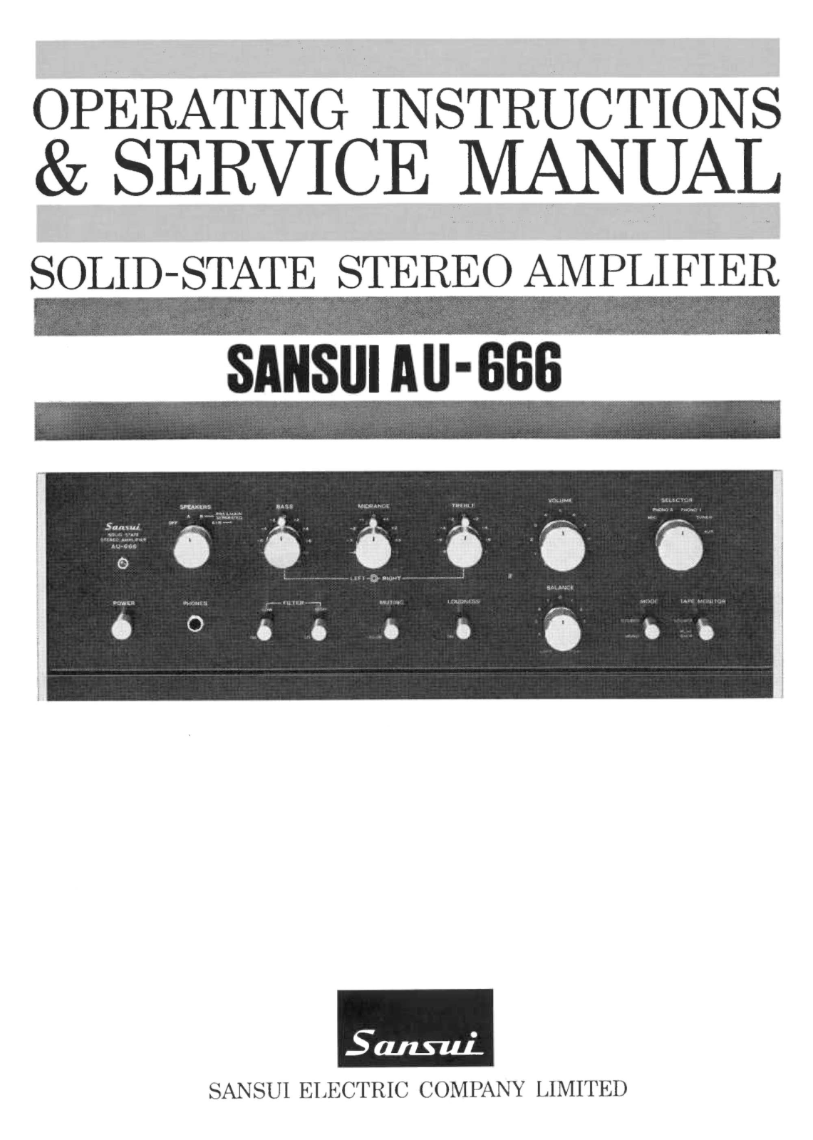 Sansui AU-666 Owners Manual