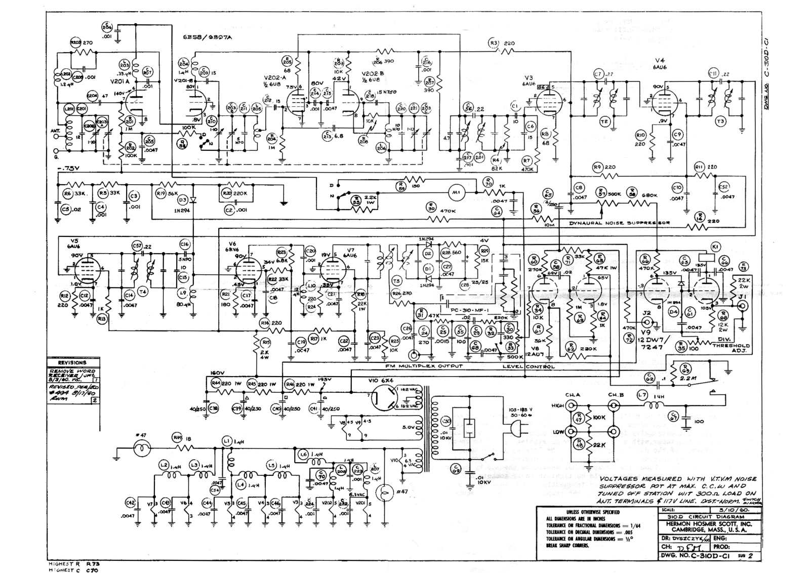 H.H. Scott 310-D Schematic