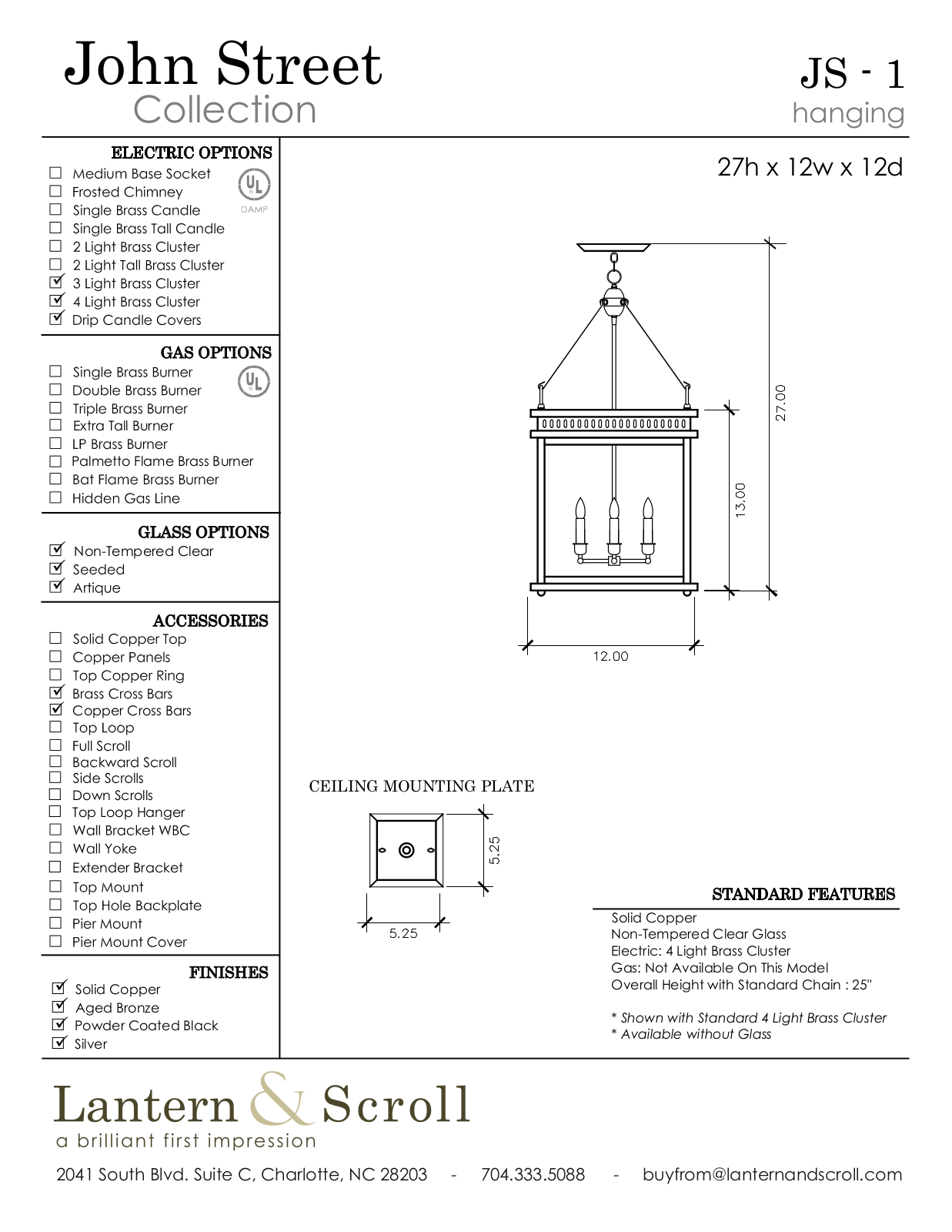 Lantern & Scroll LASC1013 Specifications - ManualMachine.com