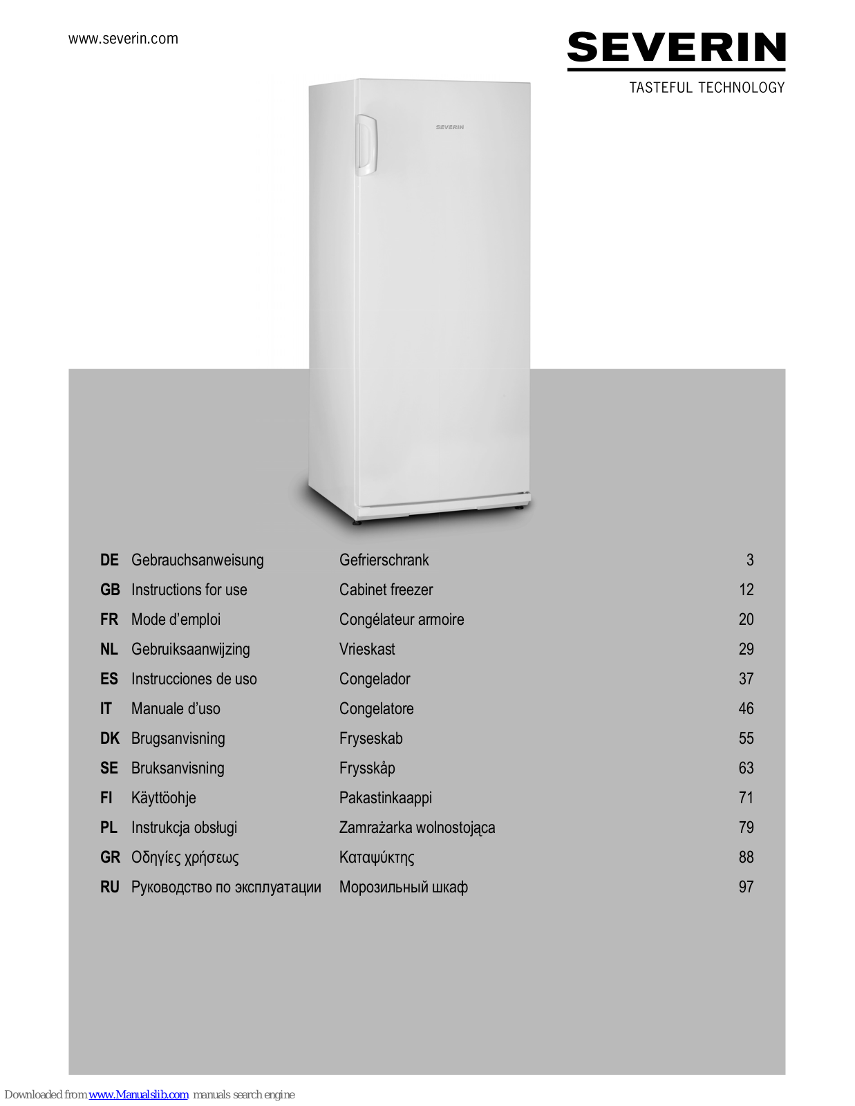 SEVERIN Exquisit GS 270 NF Instructions For Use Manual