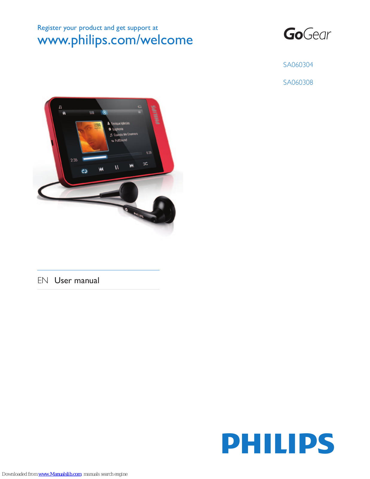 Philips GoGear SA060308 User Manual