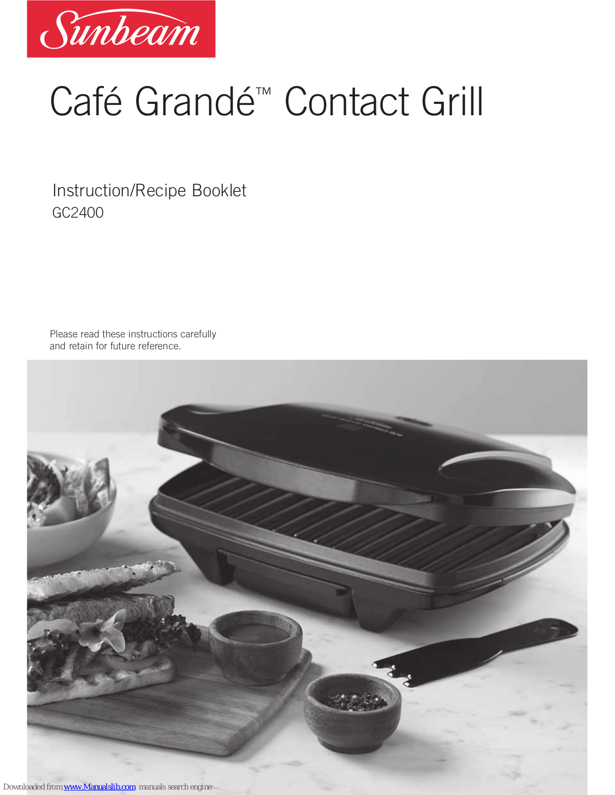 Sunbeam Café Grandé GC2400 Instruction/recipe Booklet