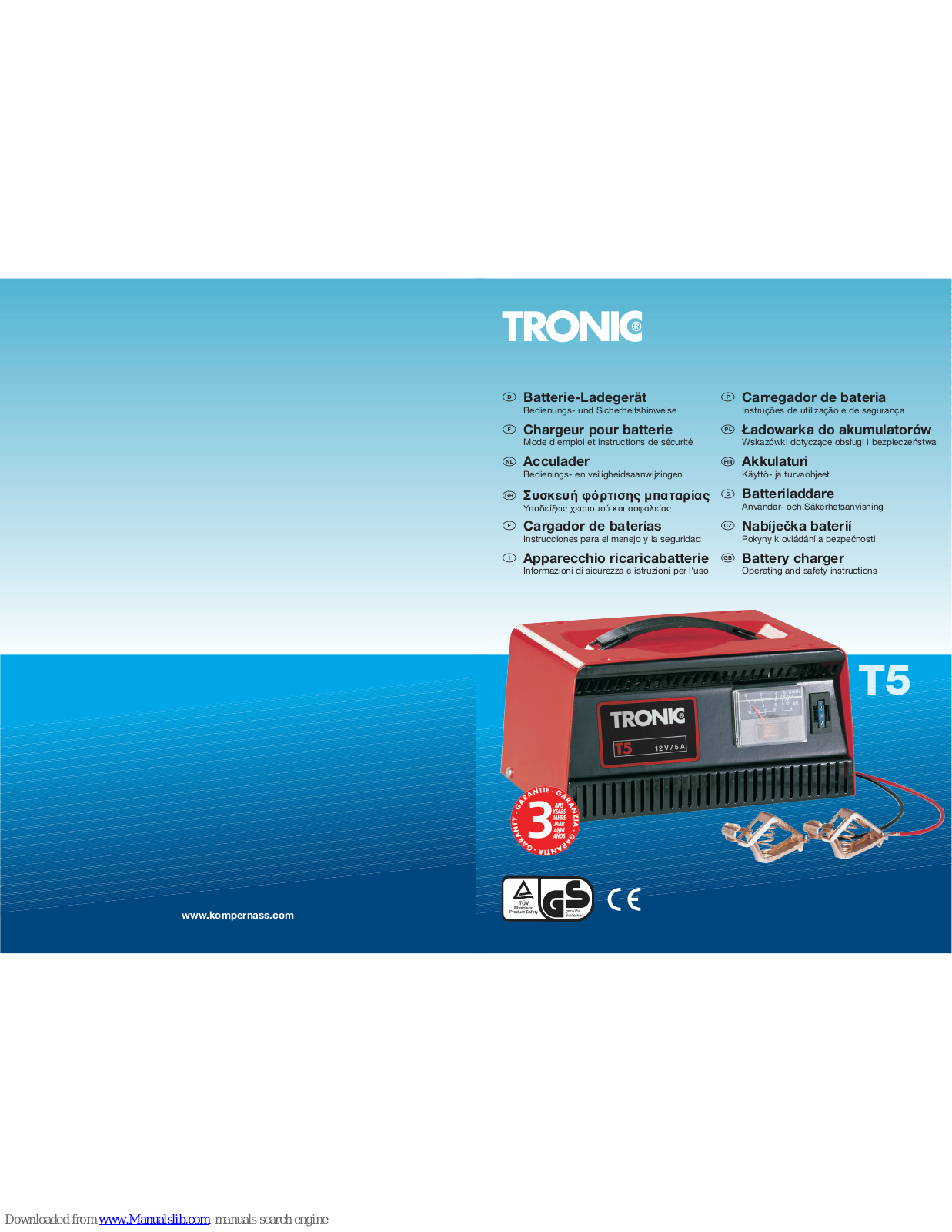 Tronic T5 Operating And Safety Instructions Manual