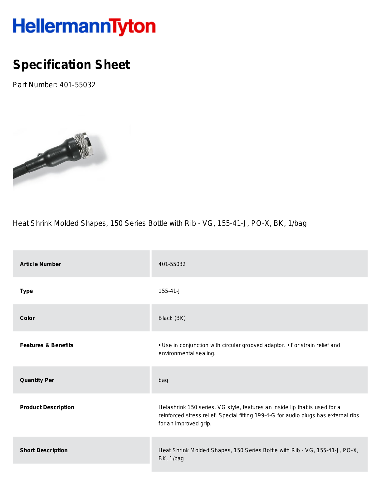 HellermannTyton 401-55032 Specification Sheet - ManualMachine.com