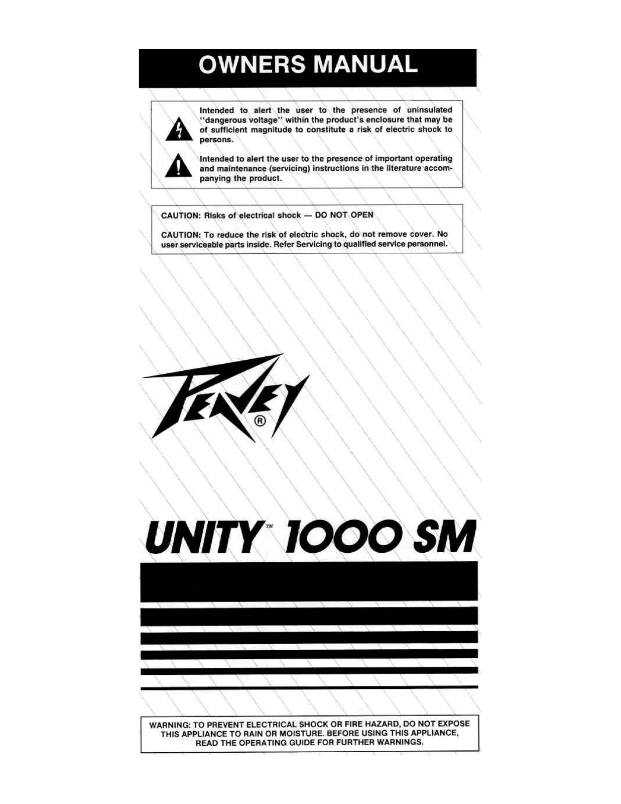 Peavey Unity 1000 SM User Manual