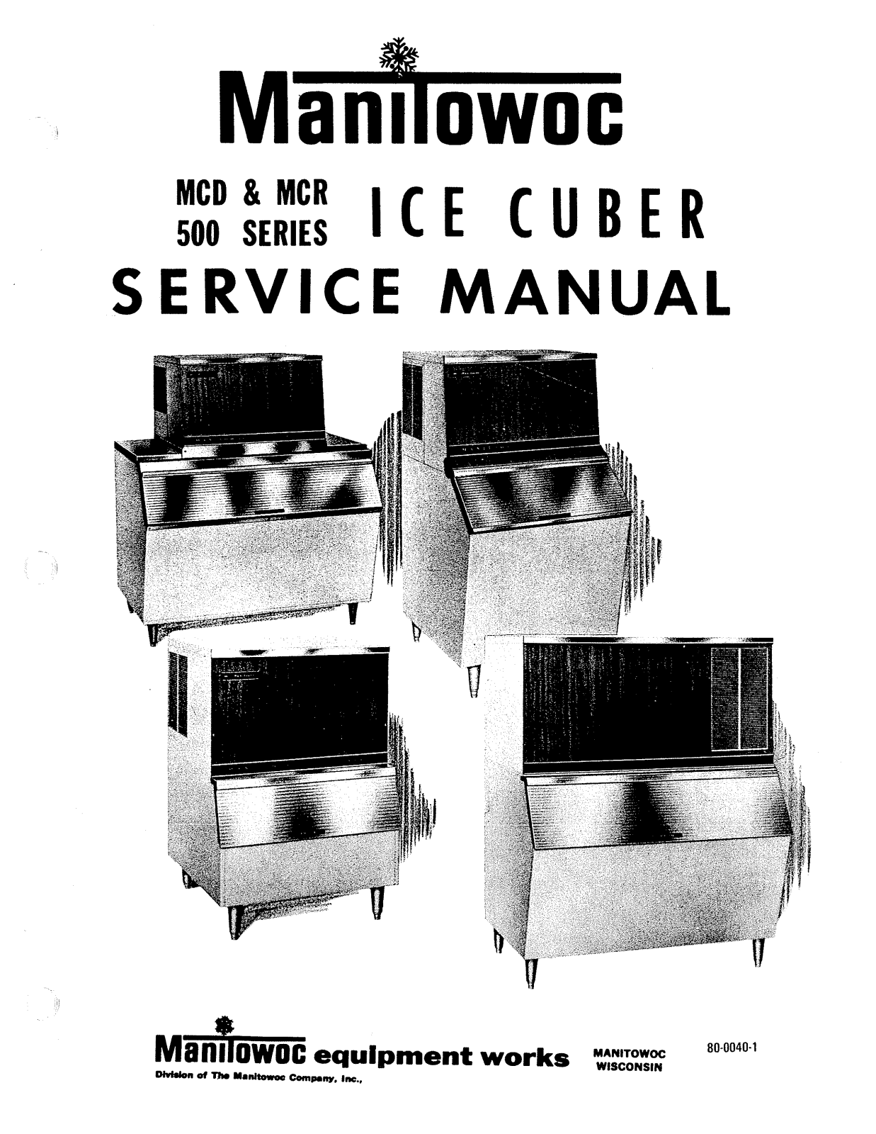 Manitowoc Ice MCD 500 Service Manual