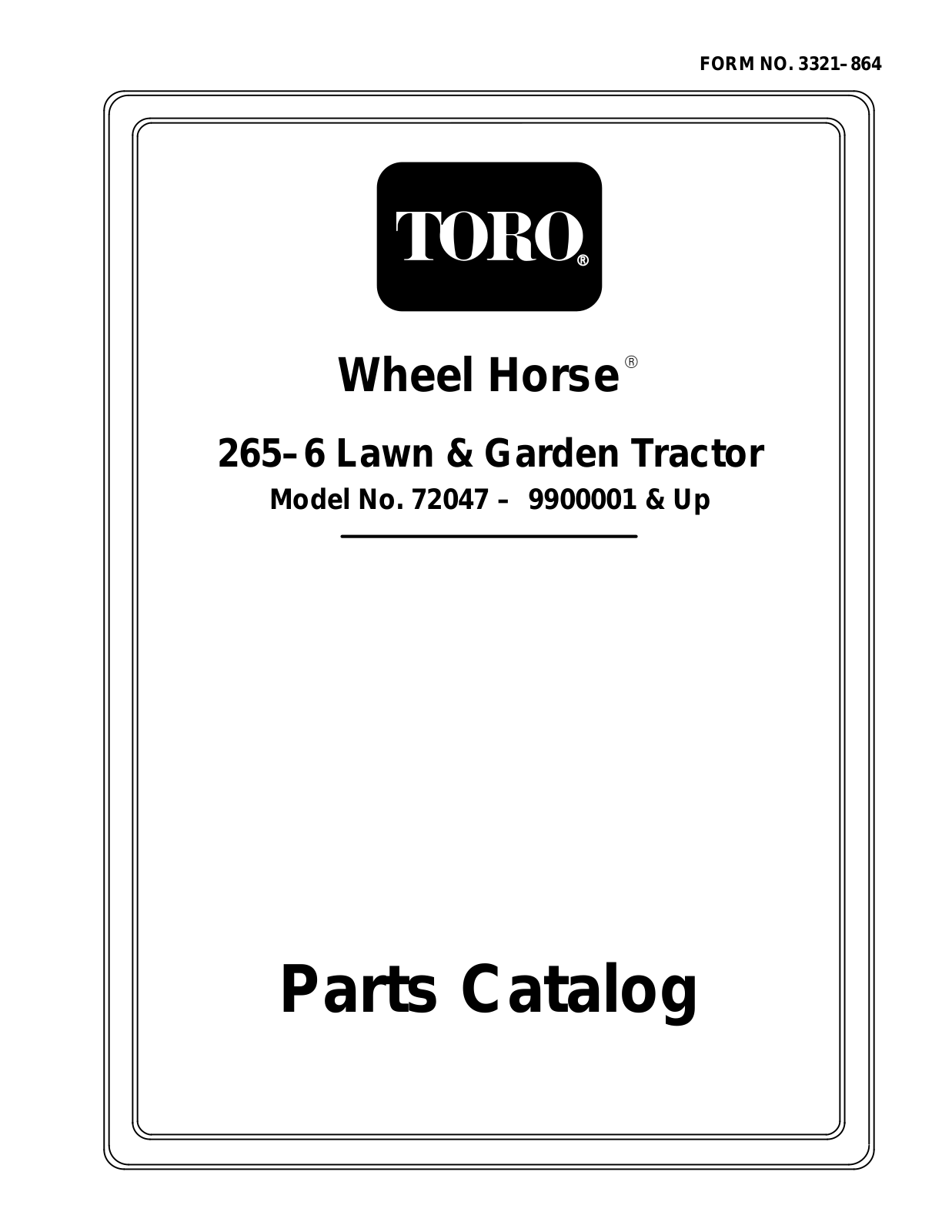 Toro 72047 Parts Catalogue