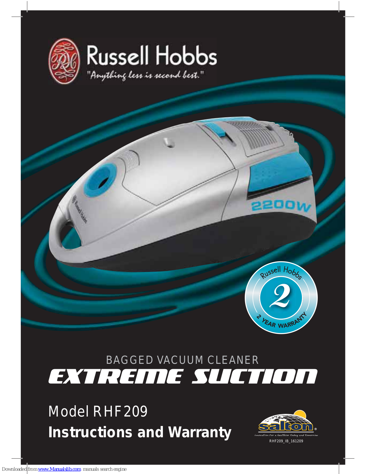 Russell Hobbs Extreme Suction RHF209 Instructions And Warranty