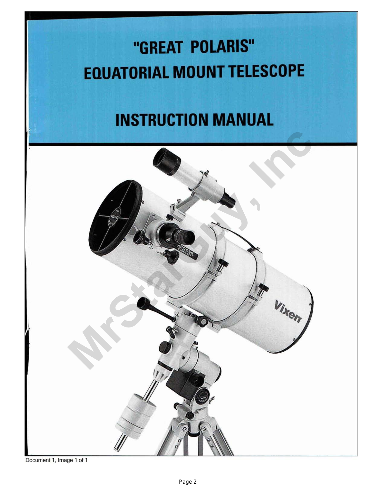 Great TELESCOPE Instruction Manual