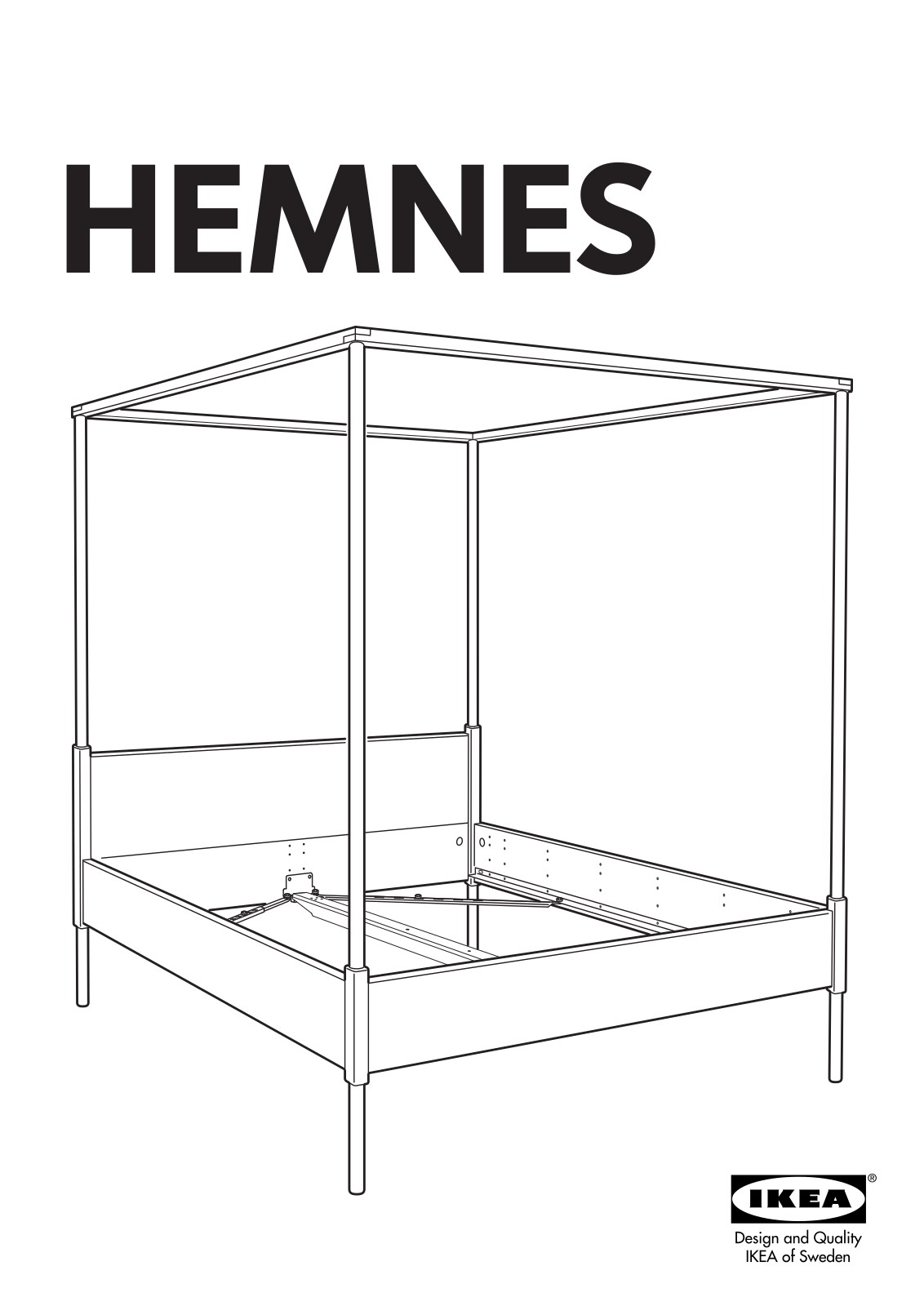 IKEA HEMNES 4POSTER BED FRAME QUEEN, HEMNES 4 POSTER BED FRAME FULL-DOUBLE Assembly Instruction