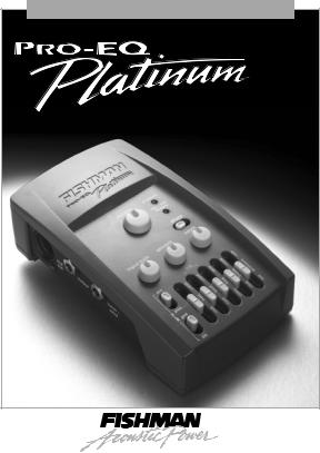 Fishman PRO-EQ PLATINUM Manual