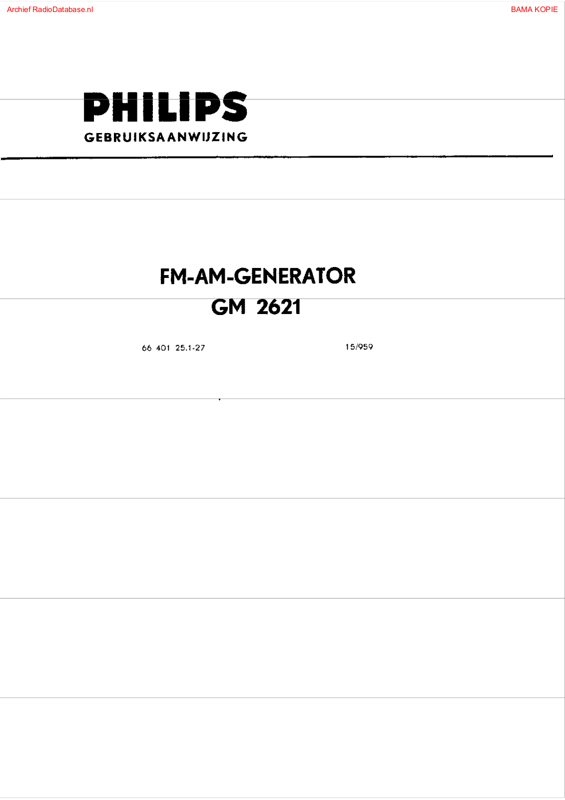 Philips GM2621 User Manual