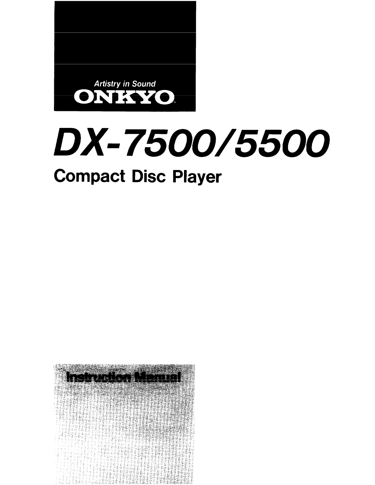 Onkyo DX-7500 Owners manual