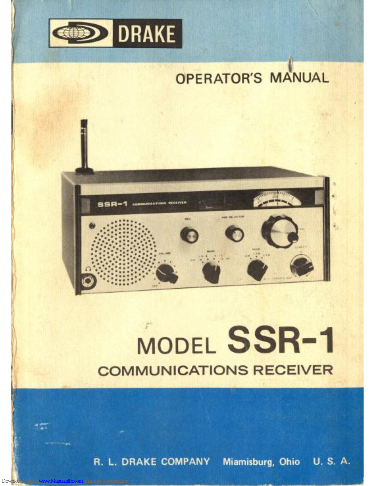 DRAKE SSR-1 Operator's Manual