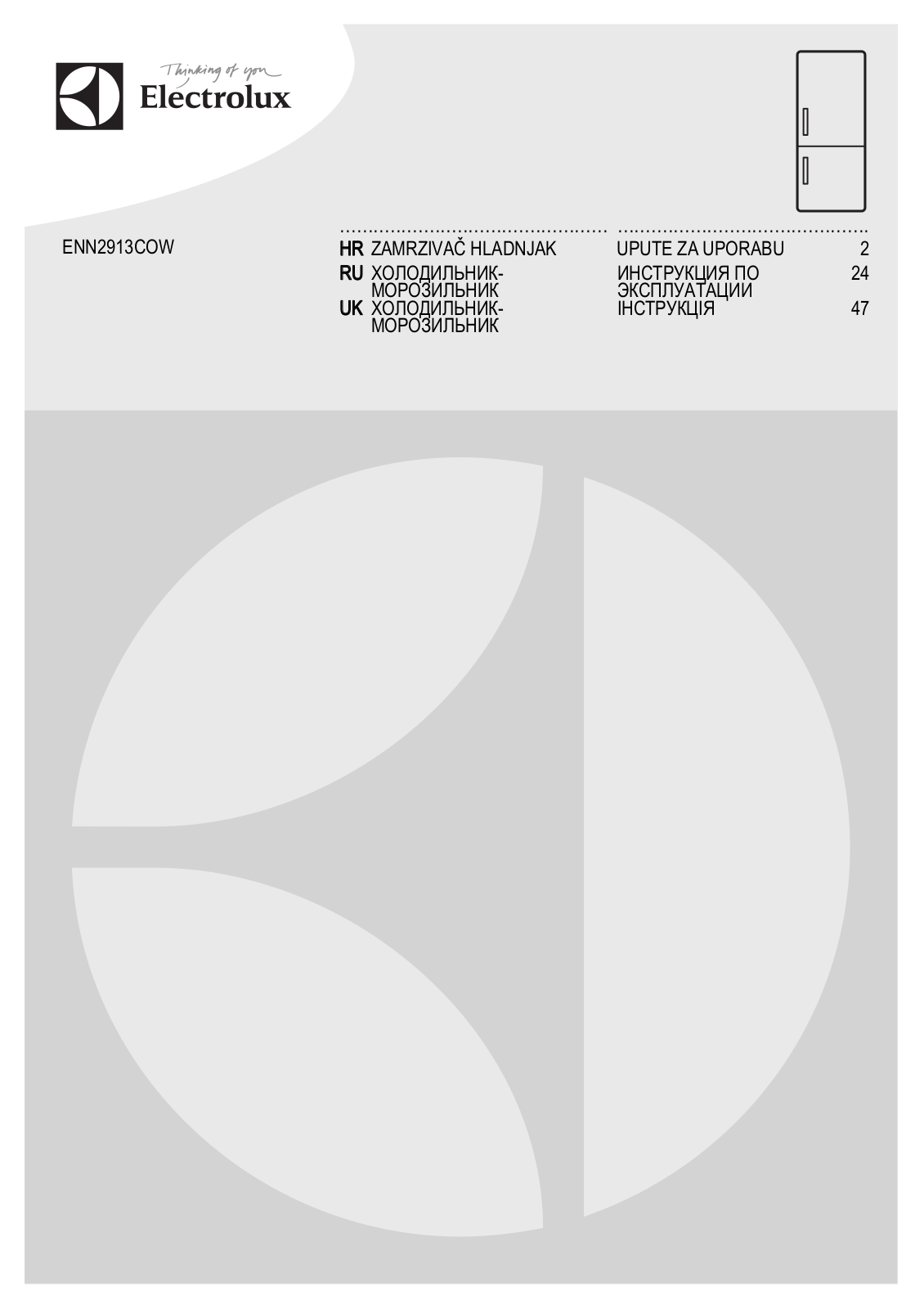 Electrolux ENN 2913 COW User manual