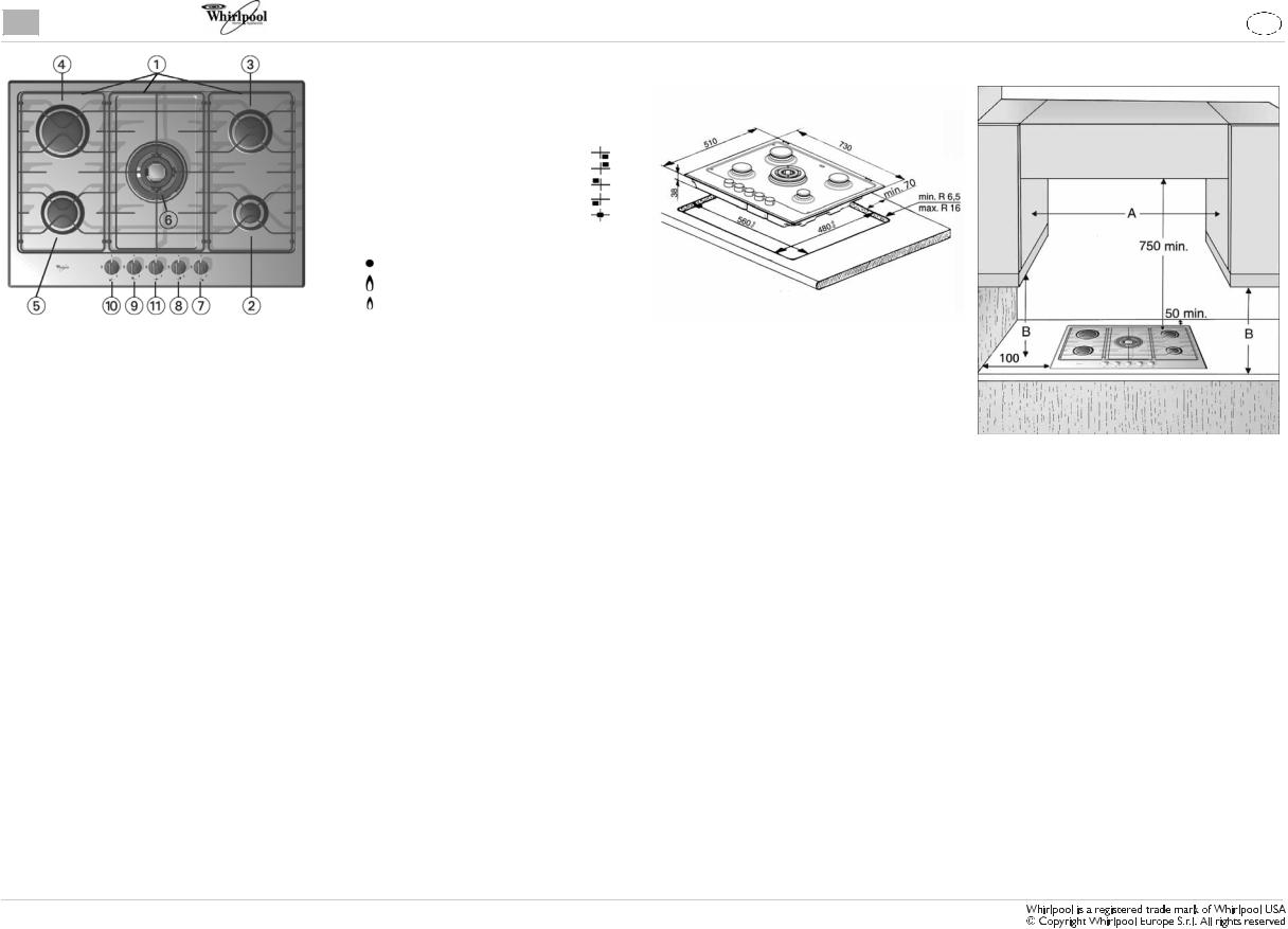 Whirlpool AKT 709/IX PROGRAM CHART