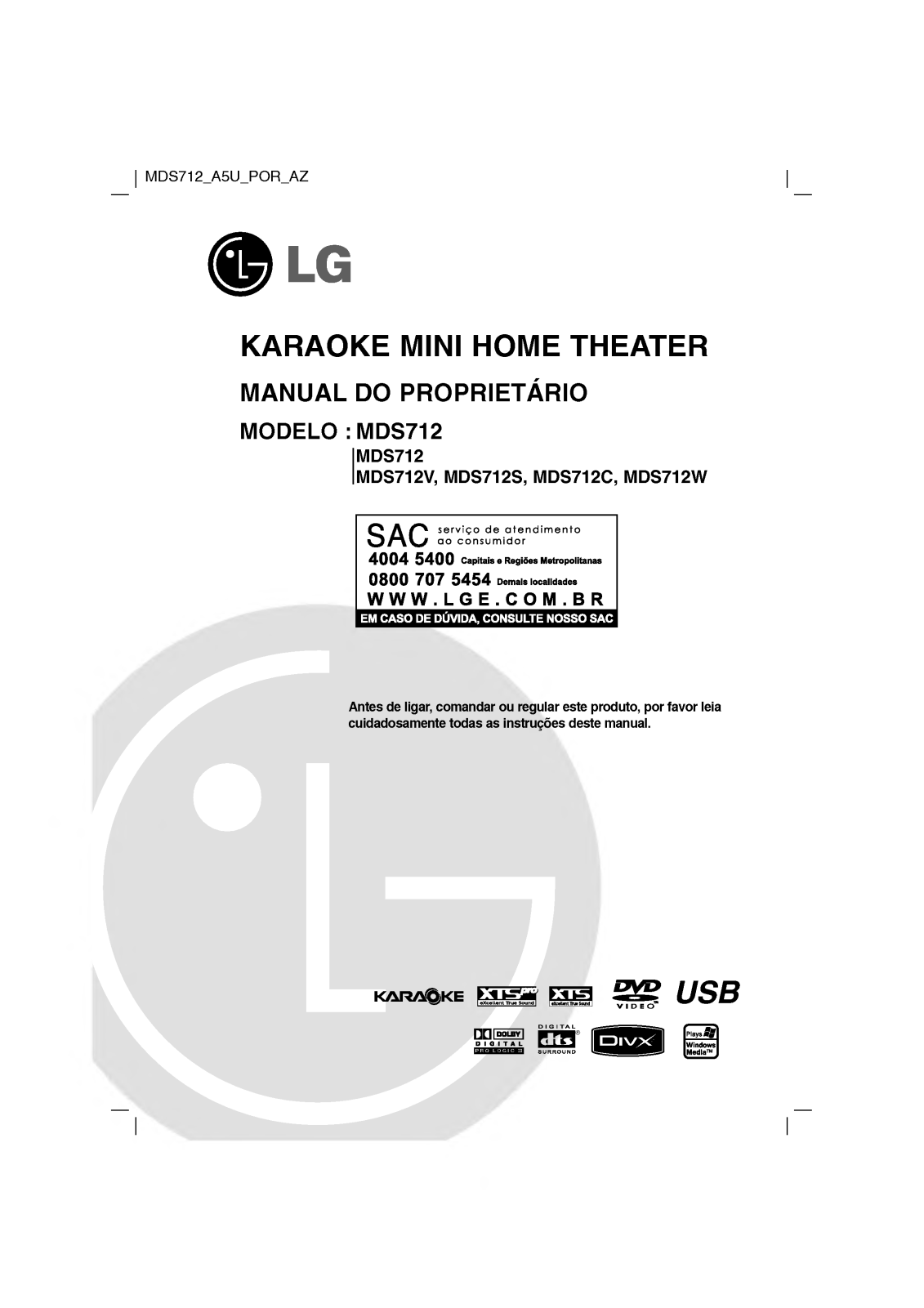 Lg MDS712 User Manual