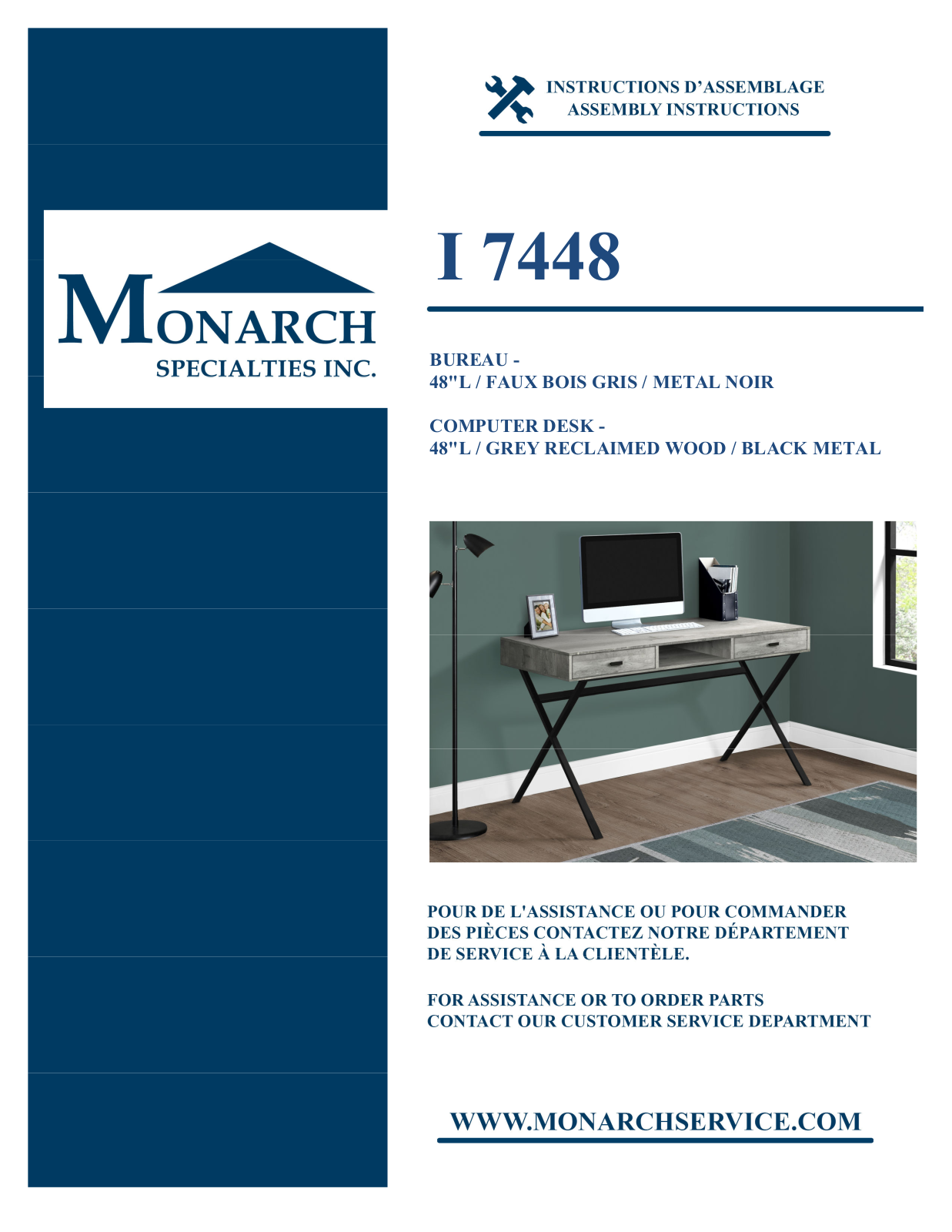 Monarch I7448 Assembly Guide - ManualMachine.com