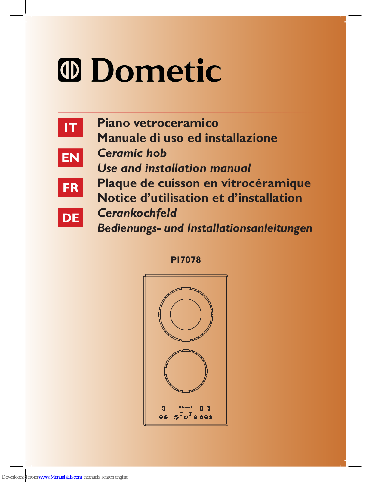 Dometic PI7078 Use And Installation Manual