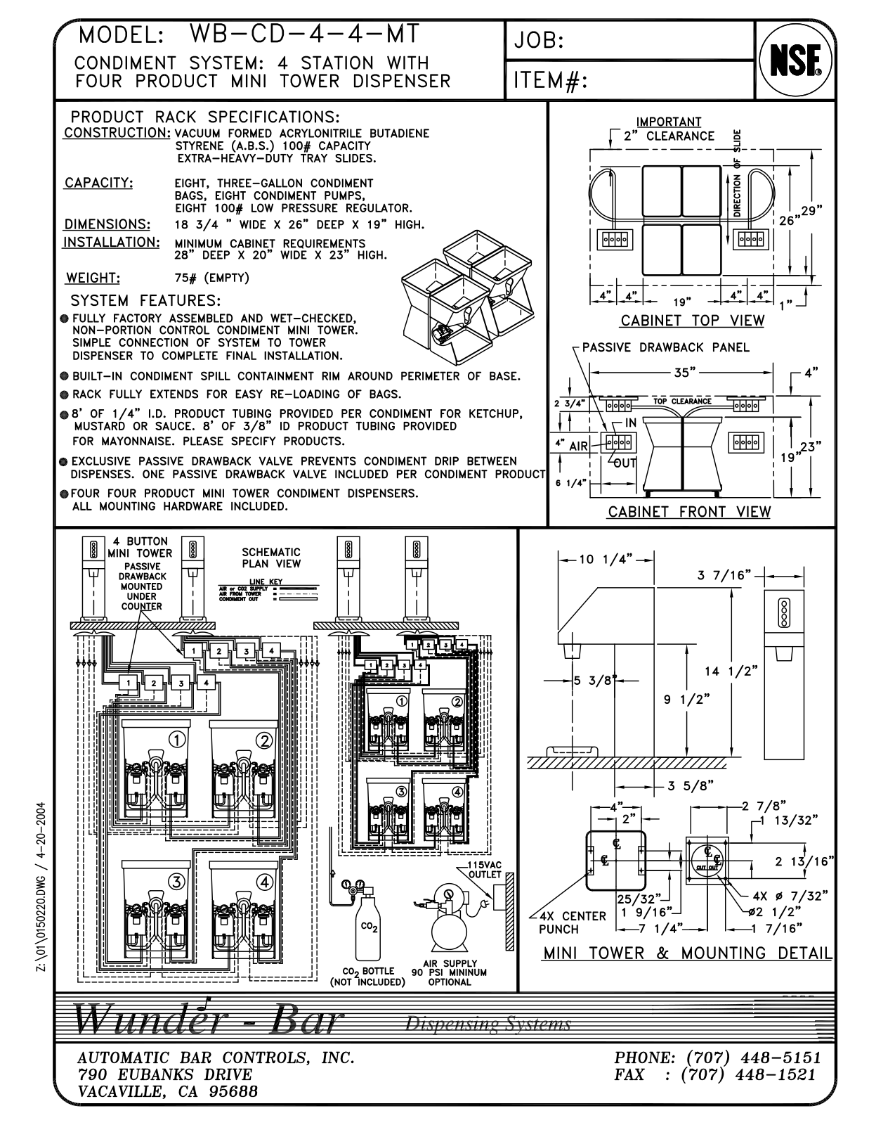 Wunder Bar WB-CD-4-4-MT User Manual